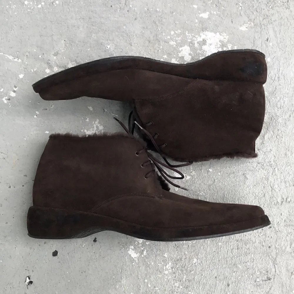 Ferragamo fur lined ankle boots